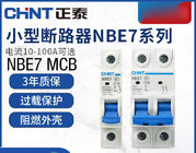 Chint NBE7, NB7 Miniaturowy wyłącznik automatyczny 6 ~ 63A, 80 ~ 125A, 1P, 2P, 3P, 4P do ochrony obwodu AC220, 230V, 240V