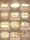 Miedź Domowe oświetlenie LED Lampa sufitowa Szklana pokrywa Sypialnia Życie 10 ~ 50W Restauracja Cafe