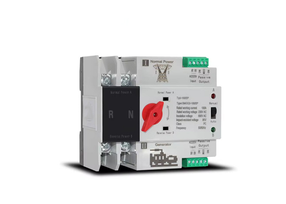 Din Rail Dual Power Auto Transfer Switch Manual Auto Operation Grid / Generator