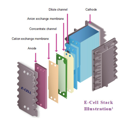 GE E-Cell-3X Stack Industrial Electrodeionization Stacks Ultraczysta woda Edi Module Silikon SiO2 < 1,0 Mg/l < 1,0 Ppm