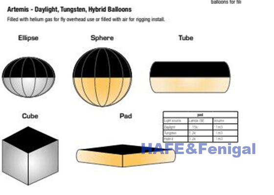 Ellipse 1.8kw Helium W powietrzu wypełniony LED zmniejszalny CRMX Control Film Movie Sets Balonowe światło