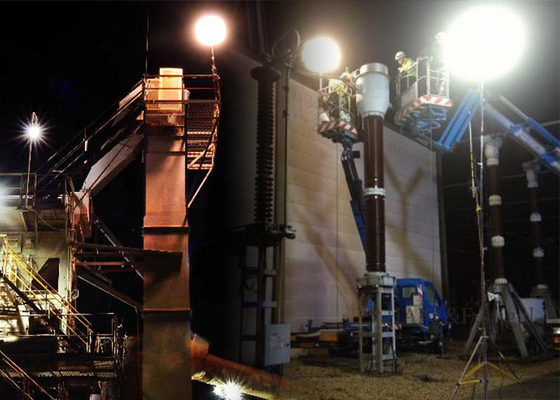 Wieża oświetleniowa z balonem bezpieczeństwa, 600W LED, do oświetlania napraw drogowych i budowlanych